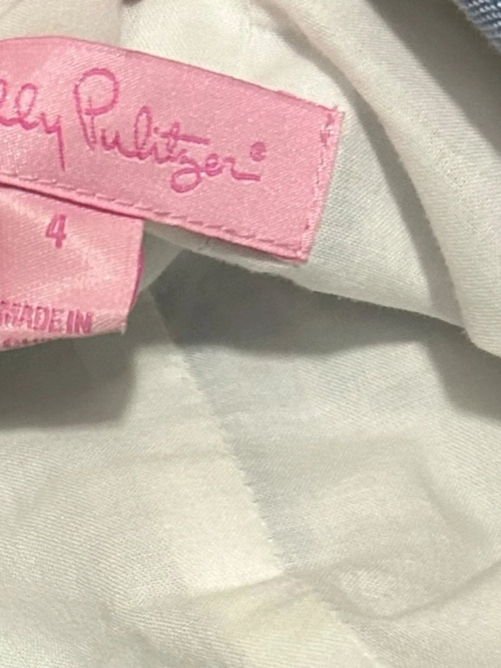 Lilly Pulitzer Bethany Tide Blue Hollar For A Dollar Chambray Eyelet - Picture 8 of 8